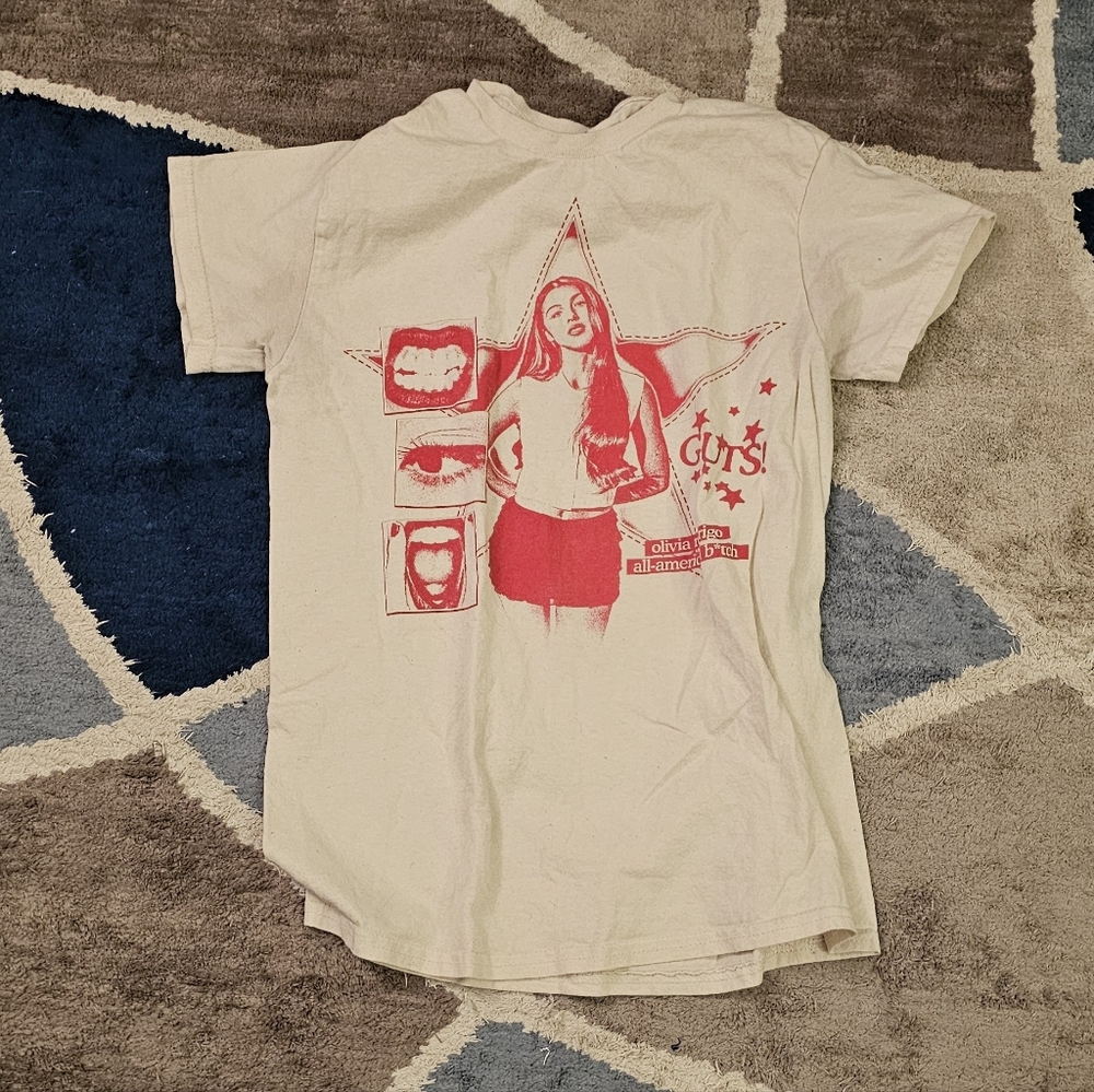 Olivia Rodrigo Kids Short Sleeve Tee - Cream & Red